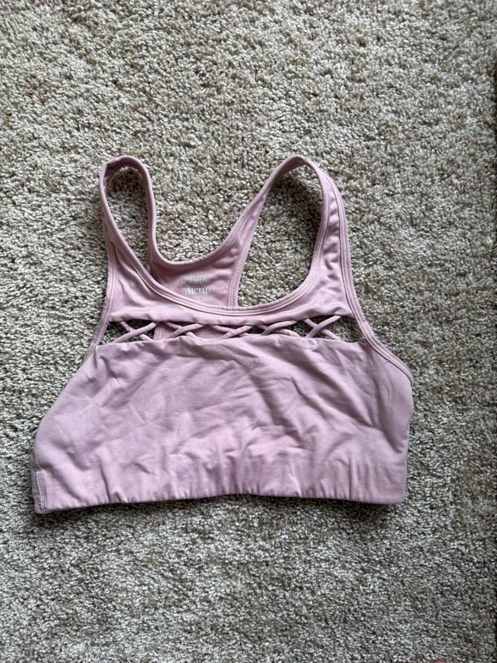 PINK Victoria's Secret Mauve Pink Crisscross Sports Bra